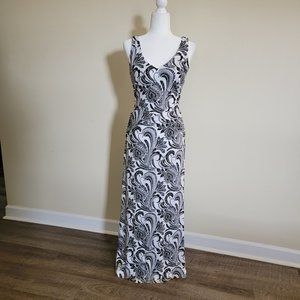 NWT INC International Concepts Maxi Ruched Hip M Paisley Stretch Size Medium